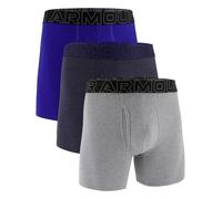 Under Armour Men's 3-Pack Performance Cotton Boxer Brief, 6" Inseam, All-Day Comfort & Ultra-Soft, Midnight Navy-Core, L (Pack of 3)
