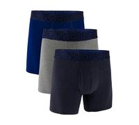 Under Armour Men's 3-Pack Performance Cotton Boxer Brief, 6" Inseam, All-Day Comfort & Ultra-Soft, Midnight Navy-Core, XL (Pack of 3)