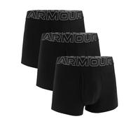 Under Armour Men's 3-Pack Performance Cotton Boxer Brief, 3" Inseam, All-Day Comfort & Ultra-Soft, Black Solid - Core, 5XL