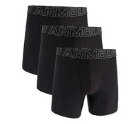 Under Armour Men's Performance Tech 6" 3 Pack Solid Boxer Briefs, Black, 2XL