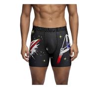Under Armour Men's Performance Tech Mesh Print Boxerjock Brief Underwear, 6" Inseam, All-day Comfort & Ultra-soft, 1-pack, Black/Mountain Dew, L