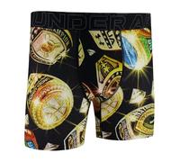Under Armour mens Performance Tech Mesh Print Singles, 6" Inseam Boxer Brief, Black/Gold - Single, XL