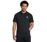 Under Armour Men's Project Rock Payoff Short Sleeve Terry Hoodie, (001) Black / / White, L