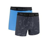 Under Armour Men's Project Rock Performance Tech Mesh Boxerjock Brief, 5" Inseam, 2-Pack, Downpour Gray Snow Wash, L