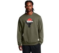 Under Armour Men's Project Rock Red One Believe Crew Neck Sweatshirt, (390) Marine Od Green / / White, XL