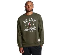 Under Armour Men's Project Rock Red One No Lift No Gift Crew Neck Sweatshirt, (390) Marine Od Green / / White, L