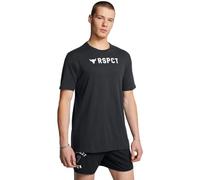 Under Armour Men's Project Rock Respect Short Sleeve T Shirt, (001) Black / / White, Large