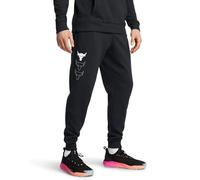 Under Armour Men's Project Rock Rival Fleece Joggers Pants, (001) Black / / White, Small