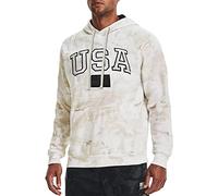 Under Armour Men's Project Rock USA Camo Loose Fit Pullover Hoodie Sweatshirt, White Camo, XXL