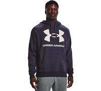 Under Armour Men's Rival Fleece Big Logo Hoodie Hooded Sweatshirt, (558) Tempered Steel / / Onyx White, L