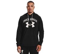 (M, Black/Onyx White) Under Armour Mens 2021 Rival Terry Big Logo Moisture Wicking Quick Drying Hoody