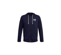 Under Armour Men's Rival Terry Left Chest Full Zip, Lightweight Men's Gym Top with Zip, Comfortable Sports Top for Warm-Ups and Training,Midnight Navy / / Onyx White,XL
