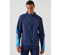 UNDER ARMOUR Mens Running Velociti Storm Hooded Jacket - Navy, Navy, Size S, Men Navy