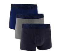Under Armour Mens Performance Cotton 3 Pack Trunks Blue/Steel L