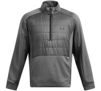 Under Armour Mens Solid Patterned Half Zipper Ribbed Cuff Sweat Jacket in Grey - Size X-Large