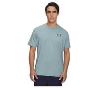 Under Armour Men's Sportstyle Left Chest Short Sleeve, Soft and Comfortable Men's T-Shirt with Logo Design, Lightweight and Fast-Drying Sportswear,Serpentine / / Jasper Blue,XS