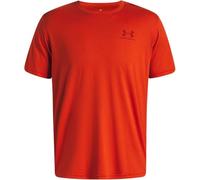 Under Armour Men's Sportstyle Left Chest Short Sleeve, Soft and Comfortable Men's T-Shirt with Logo Design, Lightweight and Fast-Drying Sportswear,Surplus Orange / / Cinna Red,XL