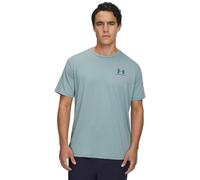 Under Armour Men's Sportstyle Left Chest Short Sleeve, Soft and Comfortable Men's T-Shirt with Logo Design, Lightweight and Fast-Drying Sportswear,Serpentine / / Jasper Blue,MD