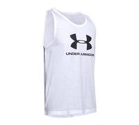Under Armour Men's Sportstyle Logo Tank Sportstyle Logo Tank Sleeveless, White (101)/Black, Medium (Manufacturer Size: Medium)