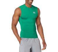 Under Armour Men's Standard HeatGear Compression Sleeveless T-Shirt – Team Kelly Green/White – XL
