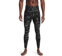 Under Armour Men's Standard HeatGear Leggings, Black (001)/White, X-Large Tall