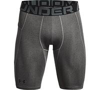 Under Armour Men's Standard HeatGear Long Shorts, Carbon Heather (090)/White, Large Tall