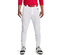 Under Armour Men's Standard Utility Baseball Striaght Leg Pant Pipe 22, (103) White/Red/Red, Medium