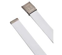 Under Armour Men's Stretch Webbing Belt, Durable and Stretchy Men's Belt for Sports and Outdoor Pursuits, Essential Golf Gear with Adjustable Clasp,White/Halo Gray/Silver,OSFM