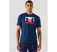 Under Armour UA M Boxed Sports Updated SS - Short Sleeve - Tops - Academy/Red - Size: LG