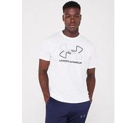 UNDER ARMOUR Mens Training Gl Foundation T-Shirt, White / Mod Gray / Black, Size L, Men White / Mod Gray / Black