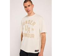 UNDER ARMOUR Mens Training Heavyweight Varsity Oversized T-Shirt - Beige, Stone / / City Khaki, Size M, Men Tone / / City Khaki