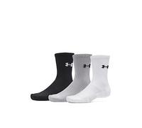 UNDER ARMOUR Mens Training Performance Cotton Crew Socks 3 Pack, White, Size S, Men White