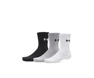 UNDER ARMOUR Mens Training Performance Cotton Crew Socks 3 Pack, White, Size S, Men White