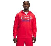 UNDER ARMOUR Mens Training Project Rock Icon Fleece Full Zip Hoodie, Lava Red / / White, Size S, Men Lava Red / / White