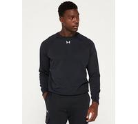 UNDER ARMOUR Mens Training Rival Fleece Crew Sweat, Black / / White, Size S, Men Black / / White
