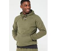 UNDER ARMOUR Men's Training Rival Fleece Hoodie - Khaki, Marine Od Green / / White, Size S, Men Marine Od Green / / White