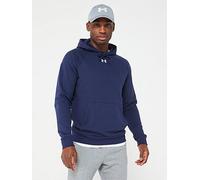 UNDER ARMOUR Men's Training Rival Fleece Hoodie - Navy, Navy, Size S, Men Navy