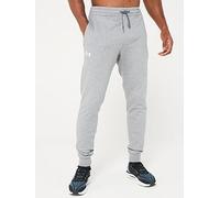 UNDER ARMOUR Mens Training Rival Fleece Joggers, Castlerock Light Heather/White, Size 2Xl, Men Castlerock Light Heather/White