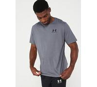 UNDER ARMOUR Men's Training Sportstyle Left Chest Logo T-Shirt, Grey, Size S, Men Grey