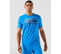 Under Armour Men's Team Issue Wordmark Short Sleeve, Comfortable Charged Cotton® Men's T-Shirt, Fast-Drying Logo T-Shirt for Sports and Casual Wear,Blue Atlantis / / Washed Navy,MD
