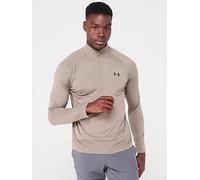 UNDER ARMOUR Men's Training Tech 2.0 1/2 Zip Top - Khaki, Taupe Dusk / / Black, Size M, Men Taupe Dusk / / Black