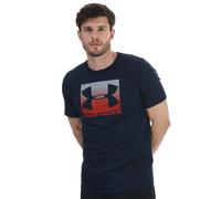 Under Armour Mens UA Boxed Sportstyle T-Shirt in Navy Red Cotton - Size Small