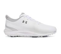 Under Armour Men's Drive Fade Golf Cleats Sneaker, (101) White/White/Metallic Silver, 10 UK