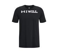 Under Armour Men's UA I WLL SS, Men's Tshirt with Statement Logo, Cotton Blend Graphic Tee, Light, Super Soft and Quick-Drying Cotton Casual Top with Short Sleeves Black