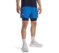 Under Armour Mens UA Launch 2in1 7in Shorts Blue Atlantis L