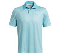 UNDER ARMOUR PERFORMANCE 3.0 PRINTED GOLF POLO SHIRT - SKY BLUE / WHITE 915 - XL