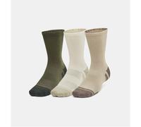 Under Armour Mens Ua Performance Tech 3 Pack Crew Socks Unisex in City Khaki - Size UK 4-7