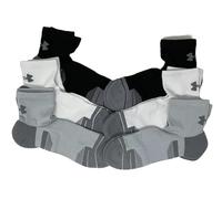 Under Armour Men's UA Performance Tech Cushioned Quarter Socks - 6 Pack, Black/White/Grey, Large