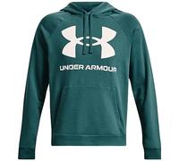 Under Armour Men's Ua Rival Fleece Big Logo Hoodie Tops, (722) Coastal Teal/Onyx White, XXL