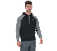 Under Armour Mens UA Rival Fleece Colourblock Hoody in Black Grey Cotton - Size X-Small